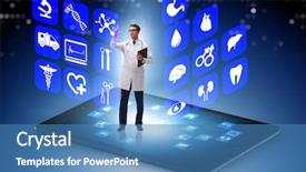  Presentation with telehealth - Slides with telehealth concept with doctor doing background and a teal colored foreground