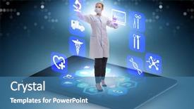  Presentation with telehealth - Audience pleasing slides consisting of telehealth concept with doctor doing backdrop and a teal colored foreground