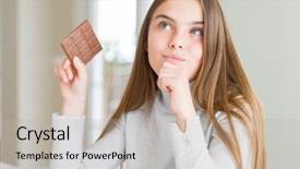  Presentation with brain thinking - Presentation design with brain kids - beautiful young girl kid eating background and a mint green colored foreground