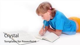  Presentation with brain kids - PPT layouts consisting of brain kids - portrait of a learning girl background and a white colored foreground