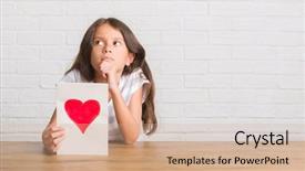  Presentation with mother nursing care - Slide deck consisting of brain kids - young hispanic kid sitting background and a coral colored foreground