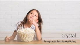  Presentation with corn - Audience pleasing theme consisting of brain kids - young hispanic kid sitting backdrop and a soft green colored foreground