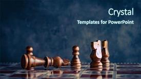  Presentation with chess board - Amazing presentation theme having brain leadership - chess pieces on a chess backdrop and a navy blue colored foreground