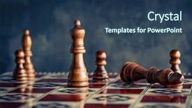  Presentation with chess board - PPT theme consisting of brain leadership - chess pieces on a chess background and a ocean colored foreground