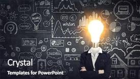  Presentation with ideas - Colorful slides enhanced with brain leadership - head full of ideas mixed backdrop and a wine colored foreground