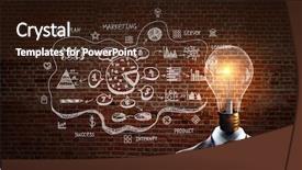  Presentation with ideas - Audience pleasing theme consisting of brain leadership - head full of ideas mixed backdrop and a tawny brown colored foreground