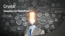  Presentation with ideas - Cool new presentation with brain leadership - head full of ideas mixed backdrop and a dark gray colored foreground