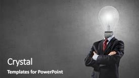  Presentation with bulb brain - Presentation having brain leadership - idea concept with businessman background and a  colored foreground