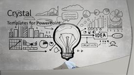  Presentation with great idea - Theme consisting of brain light bulb - great idea for success background and a light gray colored foreground