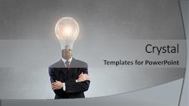 Presentation with bulb brain - Colorful PPT layouts enhanced with brain light bulb - his head full of great backdrop and a light gray colored foreground