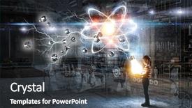  Presentation with brain electric - Beautiful PPT theme featuring brain light bulb electric - he got bright idea mixed backdrop and a dark gray colored foreground