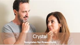  Presentation with man and woman - PPT theme with brain love - middle age couple woman background and a coral colored foreground