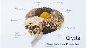  Presentation with healthy nutrition - Slides having brain made of various herbs background and a sky blue colored foreground