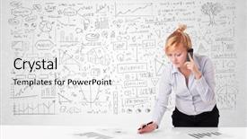  Presentation with planning - Amazing presentation design having brain marketing - pretty young businesswoman planning backdrop and a  colored foreground