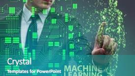  Presentation with brain learning - Slides featuring brain neural - machine learning concept as modern background and a teal colored foreground