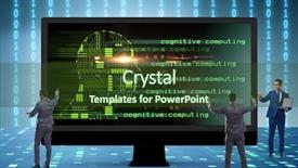  Presentation with brain learning - PPT theme with brain signal - cognitive computing and machine learning background and a tawny brown colored foreground