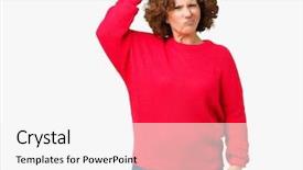  Presentation with question - Audience pleasing slide set consisting of brain old people - beautiful middle ager senior woman backdrop and a  colored foreground