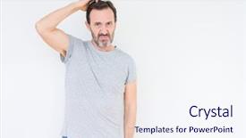  Presentation with isolated paw prints over white - Beautiful slides featuring brain old people - handsome senior man over isolated backdrop and a  colored foreground