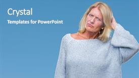  Presentation with question - Beautiful slides featuring brain old people - middle age blonde woman wearing backdrop and a  colored foreground