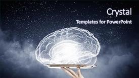  Presentation with brain - Colorful slide deck enhanced with brain on metal tray backdrop and a wine colored foreground