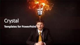  Presentation with light bulb idea invention presenter - Audience pleasing PPT theme consisting of brain power - depressed businessman sitting backdrop and a wine colored foreground