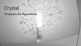  Presentation with bulb brain - Presentation theme consisting of brain power - idea concept with businessman background and a light gray colored foreground