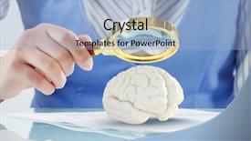  Presentation with research - Slide deck having brain research and education concept background and a light blue colored foreground