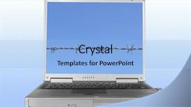  Presentation with blue brain - Slide deck with brain security - silver laptop with one strand background and a light blue colored foreground