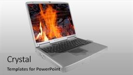  Presentation with lid - Presentation featuring brain security - silver laptop with the lid background and a light gray colored foreground