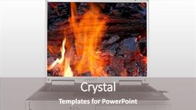  Presentation with lid - Beautiful PPT theme featuring brain security - silver laptop with the lid backdrop and a gray colored foreground