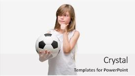  Presentation with football - PPT layouts enhanced with brain sports - young blonde toddler holding football background and a  colored foreground