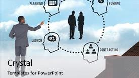  Presentation with planning - Beautiful theme featuring brain structure - businessman on ladder with planning backdrop and a light gray colored foreground