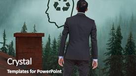  Presentation with recyclable - Colorful presentation design enhanced with brain structure - head with recyclable sustainable icon backdrop and a wine colored foreground