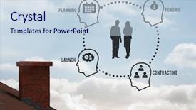  Presentation with graphics - Slide deck having brain structure - planning and funding graphics background and a lemonade colored foreground