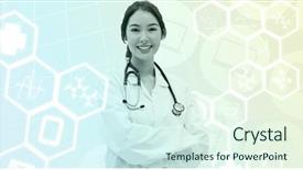  Presentation with medical brain - Audience pleasing presentation consisting of brain structure - science graphic against medical icons backdrop and a cool aqua colored foreground