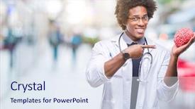  Presentation with psychology - Cool new presentation design with brain teeth - afro american neurologist doctor backdrop and a sky blue colored foreground