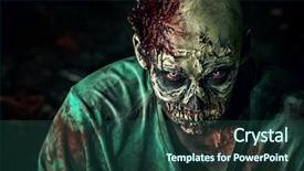  Presentation with scary halloween - Slides featuring brain teeth - close-up portrait of a horrible background and a ocean colored foreground