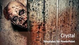  Presentation with scary halloween - PPT theme having brain teeth - close-up portrait of a horrible background and a tawny brown colored foreground