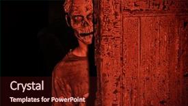  Presentation with zombie - Amazing presentation having brain teeth - frightening bloody zombie man backdrop and a wine colored foreground