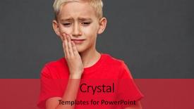  Presentation with sad child - Slide deck enhanced with brain teeth - image of sad little boy background and a crimson colored foreground