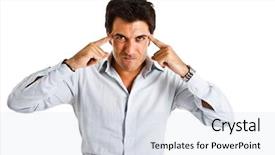  Presentation with mind - Cool new slides with brain think - portrait of a young man backdrop and a sky blue colored foreground