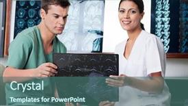  Presentation with mri brain - Amazing PPT layouts having brain tumor - medical technicians analyzing mri x-ray backdrop and a ocean colored foreground