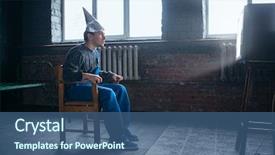  Presentation with brain waves - Audience pleasing slide set consisting of brain waves - afraided man in aluminum foil backdrop and a ocean colored foreground