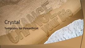  Presentation with change - Amazing presentation theme having brain waves - change your life written backdrop and a coral colored foreground