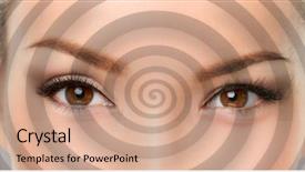  Presentation with brain waves - Presentation enhanced with brain waves - hypnosis spiral over eyes background and a coral colored foreground