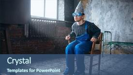  Presentation with hypnotizing - Beautiful slide set featuring brain waves - man in tinfoil helmet backdrop and a ocean colored foreground