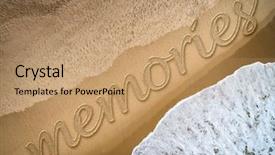  Presentation with brain waves - Colorful PPT layouts enhanced with brain waves - memories written on the beach backdrop and a coral colored foreground