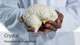  Presentation with anatomy - Slides consisting of brainpower - mid section of doctor holding background and a light blue colored foreground