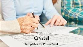  Presentation with memory - Beautiful slide deck featuring brainpuzzles - old woman with wrinkeld hands backdrop and a white colored foreground