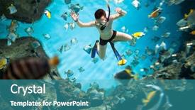  Presentation with brain - Cool new slides with brains fish - snorkeler diving along the brain backdrop and a  colored foreground